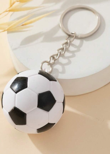 1pc Miniature Black & White Imitation Soccer Ball Shaped Bag Pendant Keychain Casua