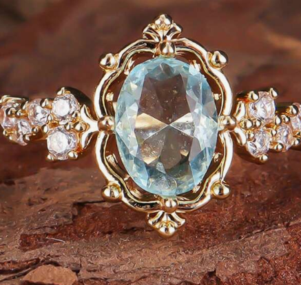 Elegant Promise Ring Inlaid Purple Zirconia In Egg Shape Engagement