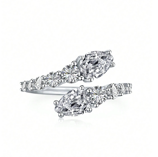 MOONSO Unique Design Adjustable White Ring for Valentine's Day Gifts for Women, 2023 Ramadan New Style Jewelry R8405