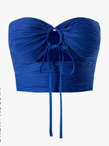 SHEIN MOOSTA Drawstring Front Cut Out Tube Top