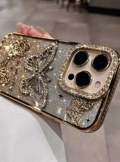 Animal High-End New Ombre Glitter Electroplated 3D Rhinestone Butterfly Full