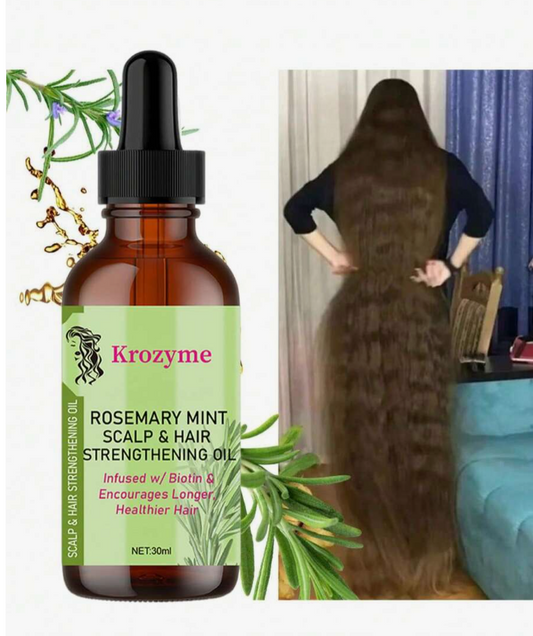 100% Natural Rosemary Hair Oil - Moisturizing and Softening, Suitable for All Hair Types, Especially Dry Hair and Scalp - 1.01 fl oz/30 ml, Natural Hair Care | Softening | Moisturizing, Hair Care Product.