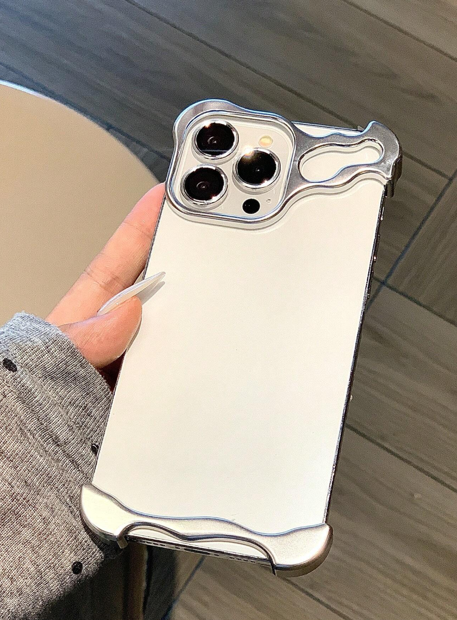 Metallic Borderless Lens Protection Phone Case Compatible With IPhon