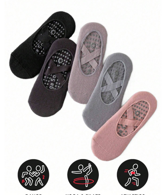 Sports Outdoor 5 Pairs ,Yoga Socks For Women Non-Slip Grips & Straps